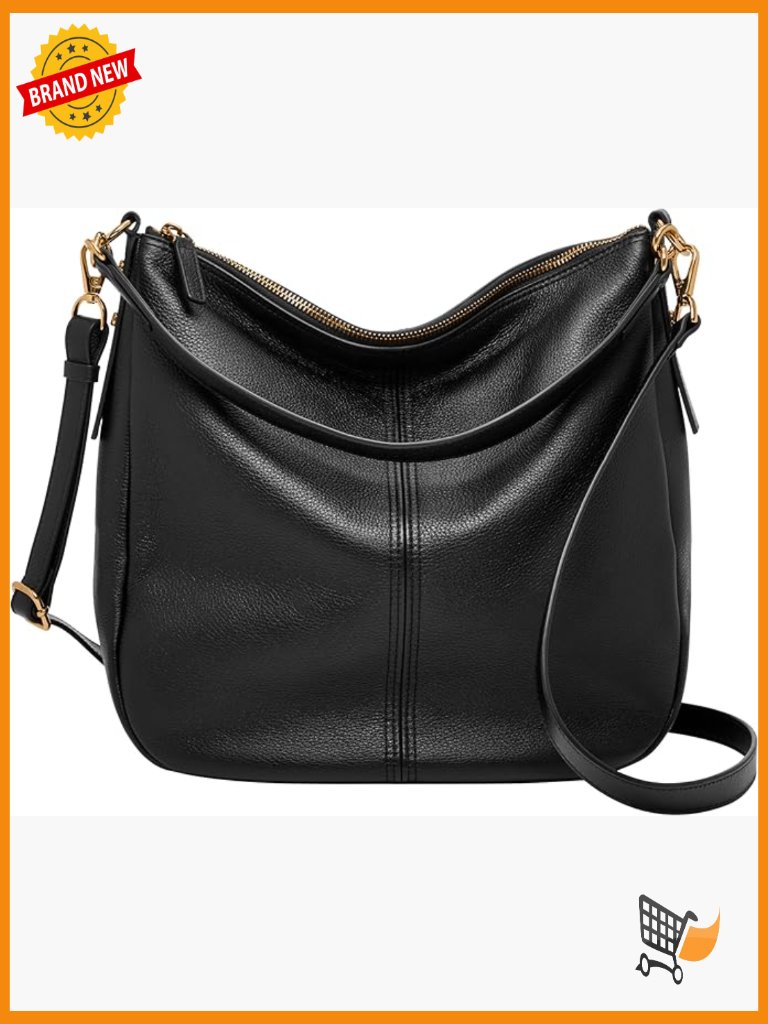 Litehide Leather Hobo Bag With Crossbody Strap - Large Capacity